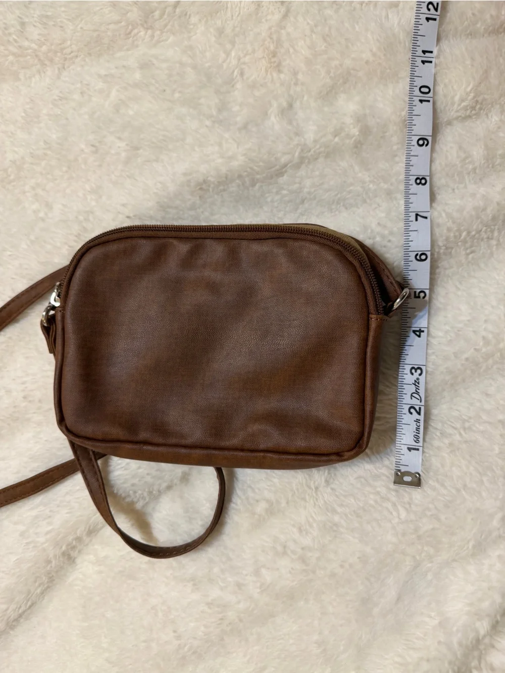 MultiSacs Brown Leatherette Crossbody Messenger Bag